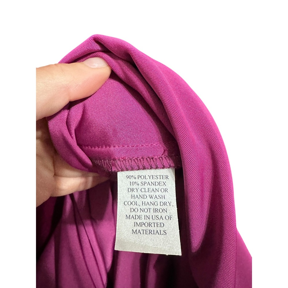 Caroline Rose Bella Velvet Bell Sleeve Dress Womens 1X Magenta $285 NEW - Picture 5 of 7